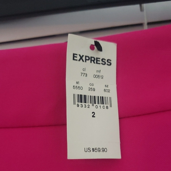 EXPRESS NEON FUCHSIA A-LINE MINI SKIRT  SZ 2 - Picture 7 of 12